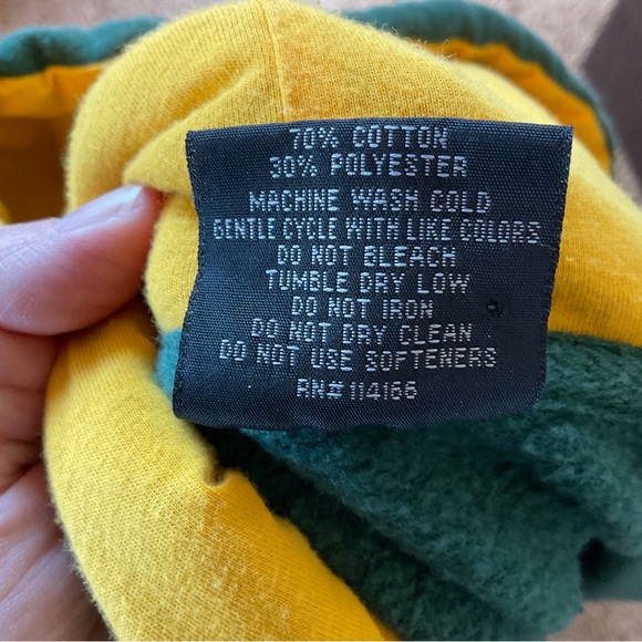 Baylor University VINTAGE Y2K Hooded Zip Sweatshirt Hoodie Green Gold Men’s XL - Picture 8 of 12